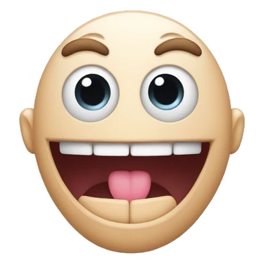 face with giant mouth and tiny eyes sticker