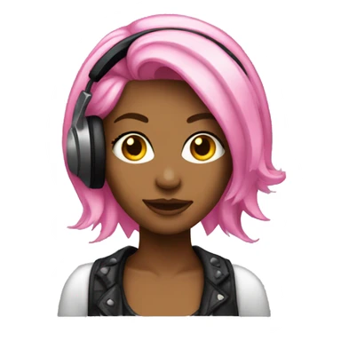 Female DJ pink hair  sticker