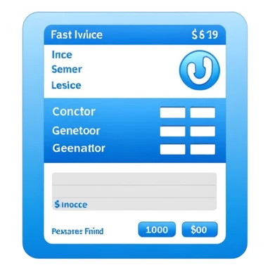 fast invoice generator blue sticker