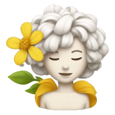 Bougie avec meche en forme de fleur sticker