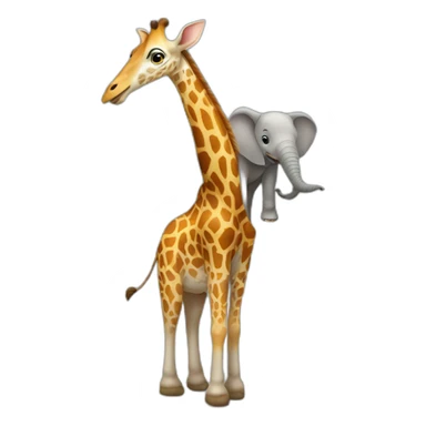 une girafe sur un elephant sticker