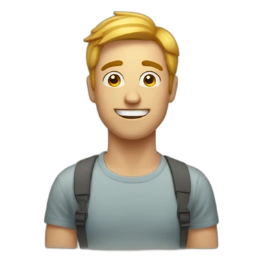 Happy guy with attention deficit sticker