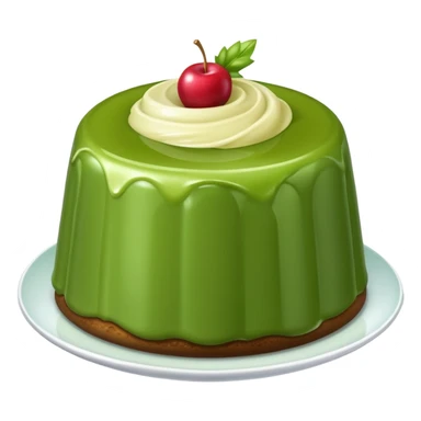 Green pudding emoji that looks like Samsung, give me a plain one without plate or container. sticker