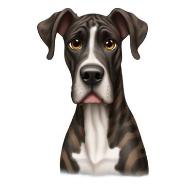 Black and brown brindle striped Great Dane sticker