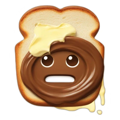 Nutella Brot mit butter sticker