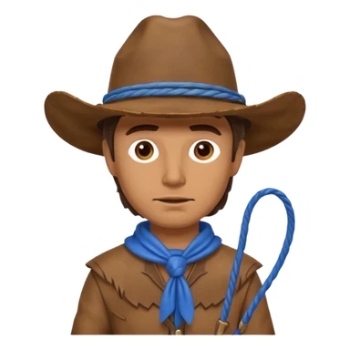 Cowboy with blue hat and lasso sticker