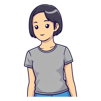 woman wearing a t-shirt sticker