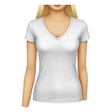 single white fitted v-neck t-shirt, cropped length, simple clean isolated garment only, no accessories, plain white background sticker