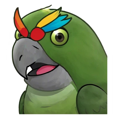 happy parrot face sticker