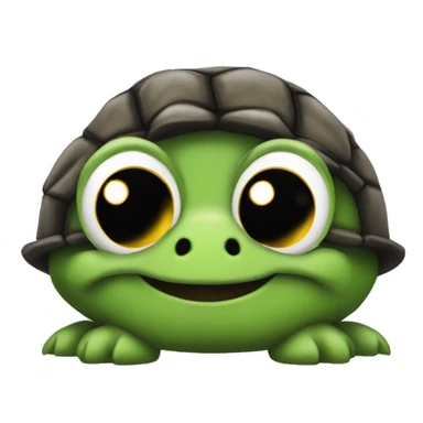Turtle with braces with long nails messy bun long lashes  sticker