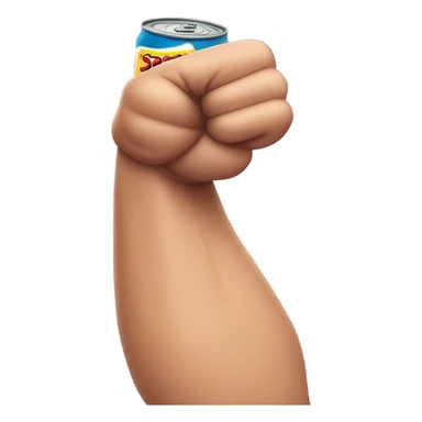 Arm with bicep flexing holding can of spam  sticker