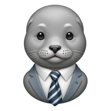 long mustached seal with tie sticker