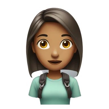 Girl with big forheard sticker