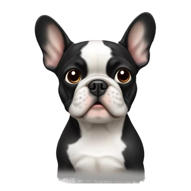 french bulldog with an afro sticker