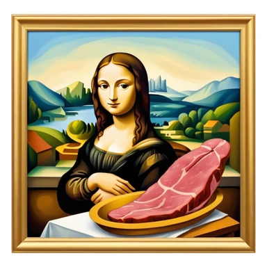 picasso abstract art mona lisa SPAM MEAT painting  sticker