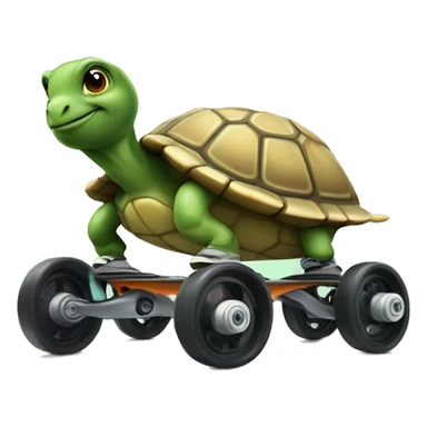 Turtle rollerblading sticker