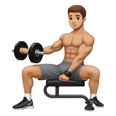 man seated weighted wrist curl sticker