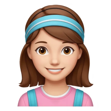 Preppy girl with brown hair sticker