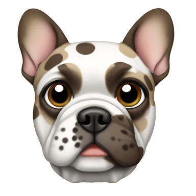 Light grey, tan, white and brown spotted/patch French bulldog sticker