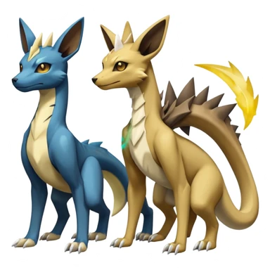 Manectric-Electrike-Lucio-Cubone-Umbreon-Marowak-Draco-Fakémon-hybrid-creature (full body), 4 legs sticker