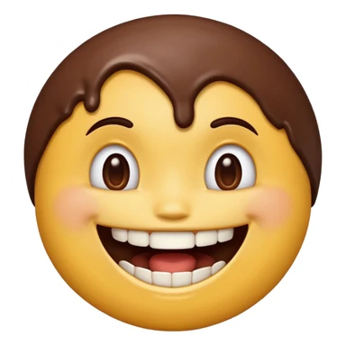 iPhone emoji face smiling with buckteeth that has chocolate on the teeth sticker