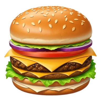 Hamburger emoji single meat  sticker