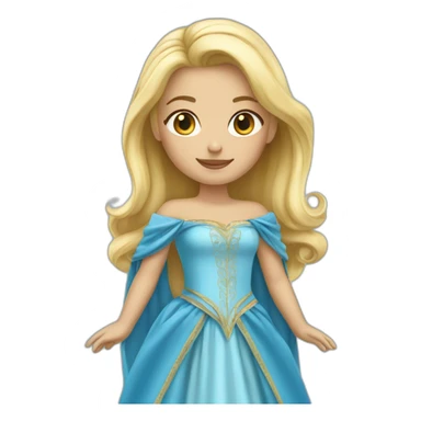 Princesse blonde robe bleue sticker