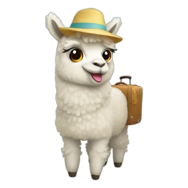 travel alpaca vacation sticker