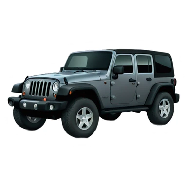 Dark grey 4 door jeep wrangler soft top sticker