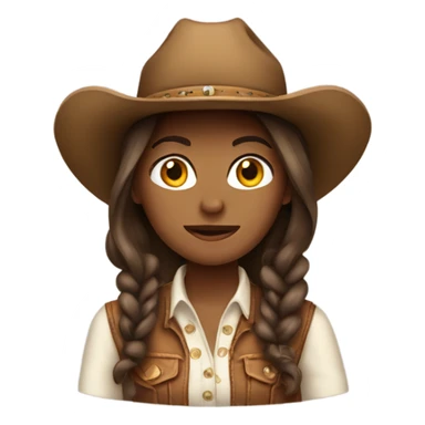 Brown hair cowgirl sticker