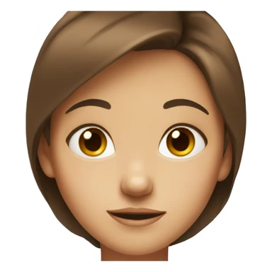 brown haired girl gazing directly sticker