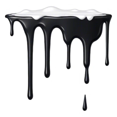 a black cartoon styled hole dripping white paint  sticker