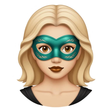 Woman with mas sticker