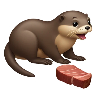 otter eating steak sticker
