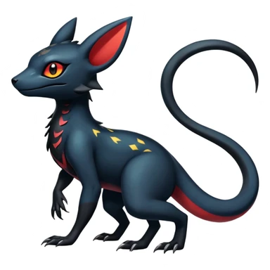 Colorful Dark Shiny Exotic Salandit-Umbreon-Quilava-Fakémon-hybrid-creature (full body)  sticker