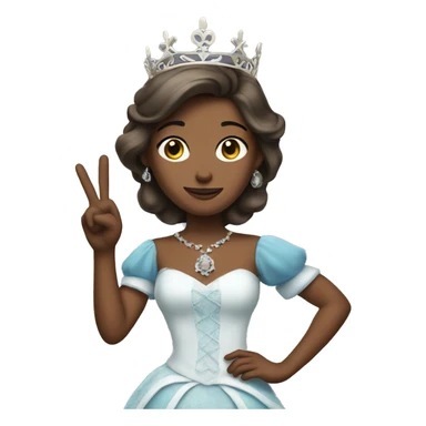 Princess holding a peace sign  sticker