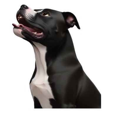 black staffordshire terrier howling at moon sticker