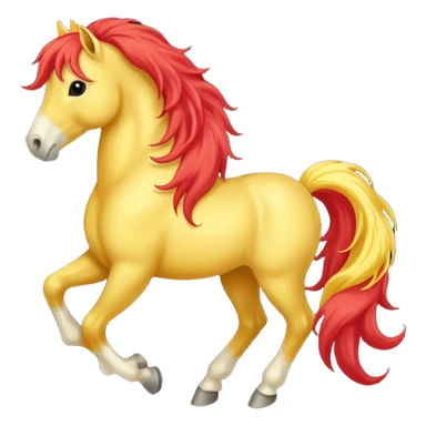 Cavalo vermelho e amarelo pastel sticker