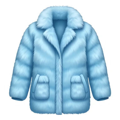 super realistic light blue fur coat isolated sticker