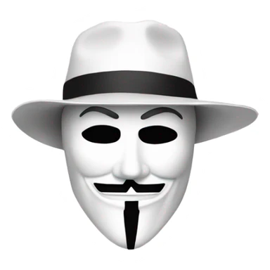 white hat hacker with anonymous mask sticker