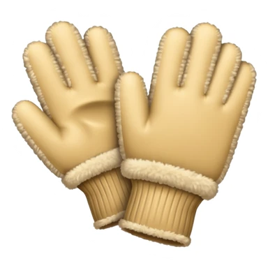 Beige fluffy gloves sticker