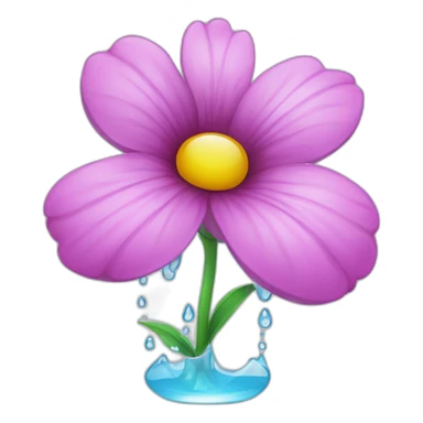 flower in drops of water sticker