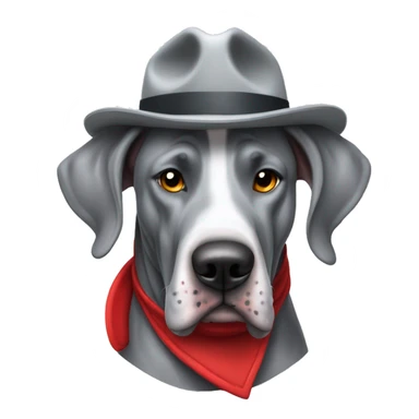 Merle grey Great Dane wearing a red fighter fighter hat  sticker