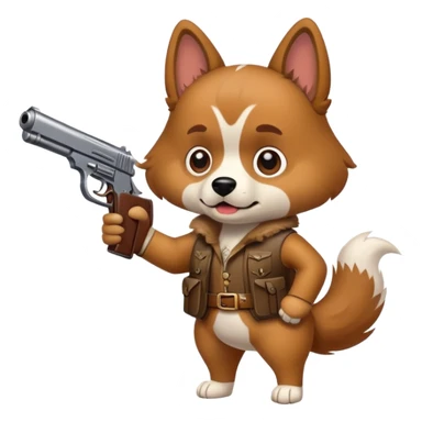 dog with gun sticker