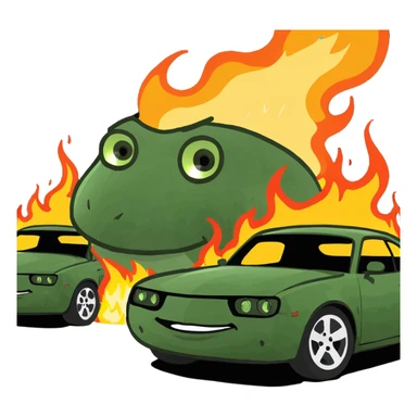 Mexicans burning cars sticker