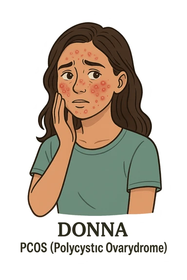 dONNA CON PCOS CON ACNE INFIAMMATA sticker