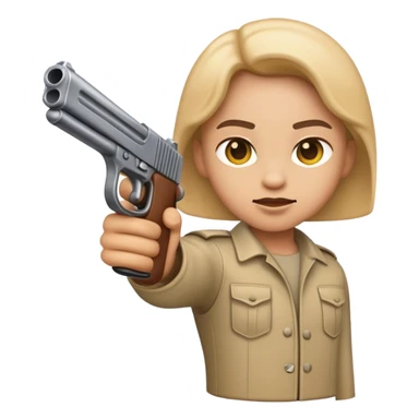 emoji holding gun sticker