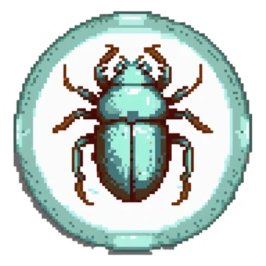 MRI embryo digital fetal small shape in otherworldly bubble, eerie, horror, insectoid, crustaceanoid, pupa, crystalis, scarab, in-utero sticker