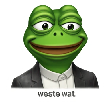 Pepe Frog with "weste wat" as text next to it sticker