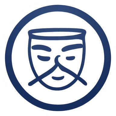 circle emblem with thin navy blue outline  sticker